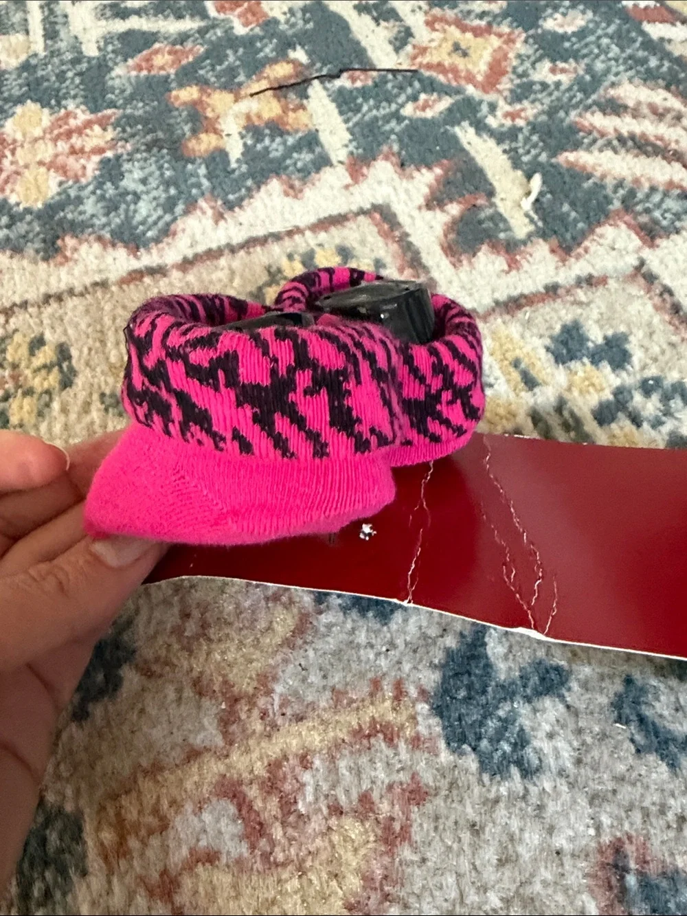 Brand New Jordan Hot Pink and Black Infant Booties
